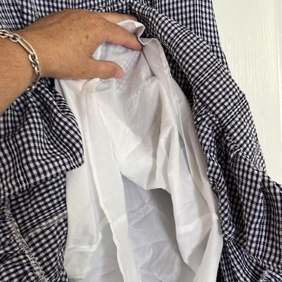 LIKELY NAVY BLUE WHITE GINGHAM DRESS-10 - Picture 5 of 9